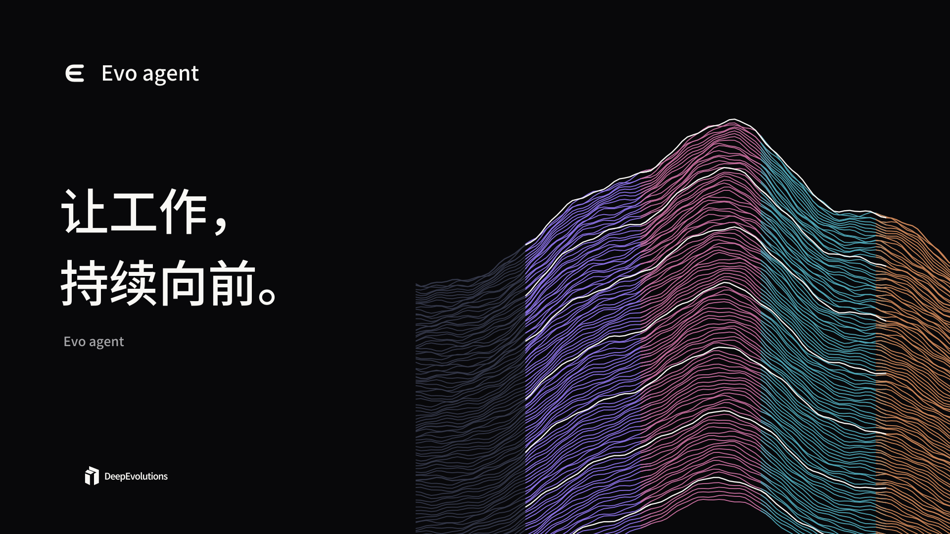 Evo Agent 官方品牌封面与等高山体视觉